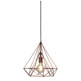 Oriel Lighting-LENOX Geometric Urban Style Pendant - Antique Copper / Black